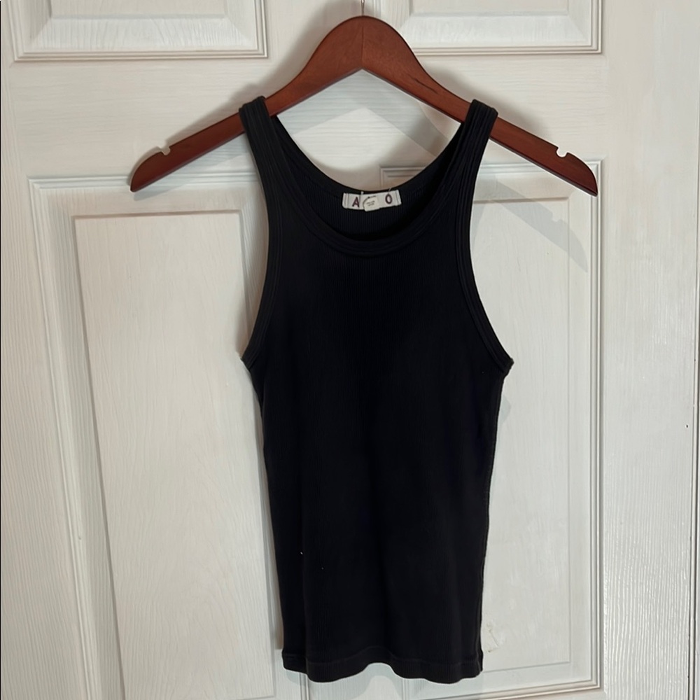 Black Ribbed Tank Top
